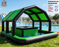 Tente de bar gonflable commerciale 7x7m en PVC 0,9 mm avec piscine, pub Tiki géant pour location événementielle
