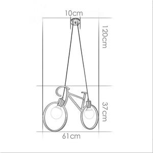 Chandelier Iron Craft Bike Pendant <strong>Lamp</strong> Restaurant Ceiling <strong>Lamp</strong> E27 <strong>Industrial</strong> <strong>Style</strong> Decorative Lighting Height Adjustable - Product Image 3
