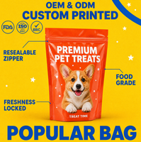 Sachets de friandises pour animaux de compagnie, emballage alimentaire pour chiens et chats, pochette refermable anti-humidité avec fenêtre, impression gravure, logo personnalisé, personnalisable