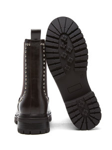 Bottines à lacets pour femmes avec logo personnalisé, cuir PU de haute qualité, bottines <span class=keywords><strong>Chelsea</strong></span> à clous, semelle durable, style chic urbain - Product Image 3