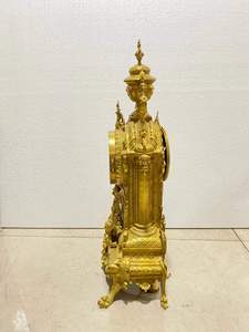 Reloj de Mesa Mecánico de Latón Estilo Imperial Italiano, Vintage, con Movimiento <span class=keywords><strong>Boulle</strong></span>, para Colección y Decoración del Hogar - Product Image 5