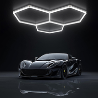 Lumière de garage hexagonale LED 6000K pour salle d'exposition automobile, esthétique, travail au plafond, éclairage en nid d'abeille