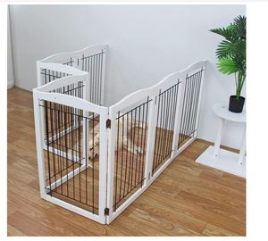Custom Freestanding Foldable Dog <strong>Gate</strong> for House Extra Wide Wooden White <strong>Puppy</strong> <strong>Gate</strong> <strong>Stairs</strong> Dog <strong>Gates</strong> Doorways Tall Pet Fence - Product Image 3