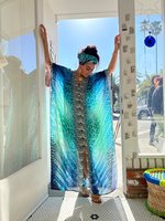 Robe de plage longue grande taille pour femme, cache-maillot, caftan floral pour la plage et les maillots de bain, vente en gros