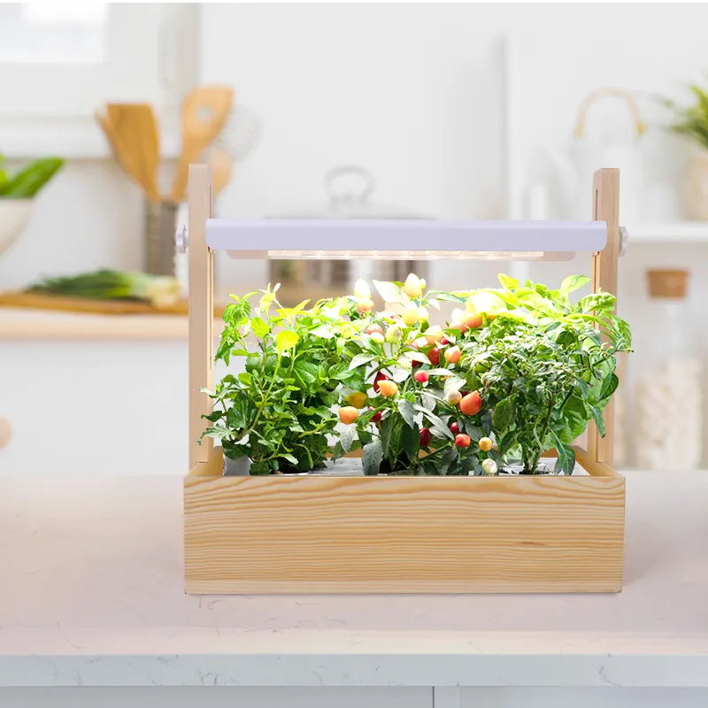 J&C Minigarden Fawnel high quality home garden grow kit indoor system wooden indoor herb planter