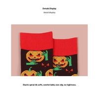 Nouvelle collection Automne-Hiver 2025 : Chaussettes mi-mollet unisexe en tricot, motif tête de citrouille amusante, série Halloween, style dessin animé, tendance transfrontalière
