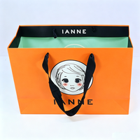 Sacs cadeaux en papier de haute qualité, personnalisés, pour boutiques de vêtements, design fantaisie, imprimé orange, pour magasins de détail