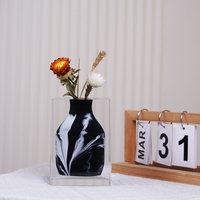 JR Hogan Bud Vase Marbre Noir Nouveau Design Vases de Luxe Intégrés dans des Idées de Décoration de Maison en Acrylique