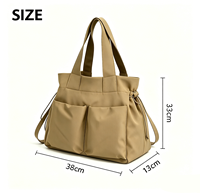 Sac en nylon de grande capacité, sac à main décontracté multi-poches, sac à bandoulière léger pour étudiants, sac de voyage quotidien pour femmes
