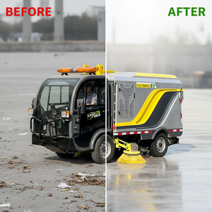 Barredora Eléctrica de Carreteras con Cabina Completamente Cerrada, Motor EV, Batería de 72V, Alta Eficiencia, Máquina de Limpieza de Calles para Exteriores, para Aeropuertos - Product Image 2