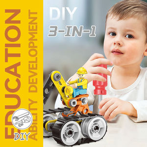 Jouets de construction 3-en-1 en plastique pour enfants : Modèle d'excavatrice à assembler avec vis et écrous, pour l'entraînement de la motricité fine et l'apprentissage de l'ingénierie - Product Image 5