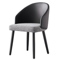 Chaise de salle à manger nordique simple en bois de frêne, style post-moderne, luxe léger, accoudoirs en cuir et tissu, mobilier de maison de designer pour négociations hôtelières