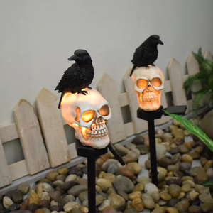 Luz LED Solar Impermeable con Diseño de Calavera y Cuervo para Jardín, Decoración de Patio y Camino, Venta al por Mayor OEM - Product Image 5