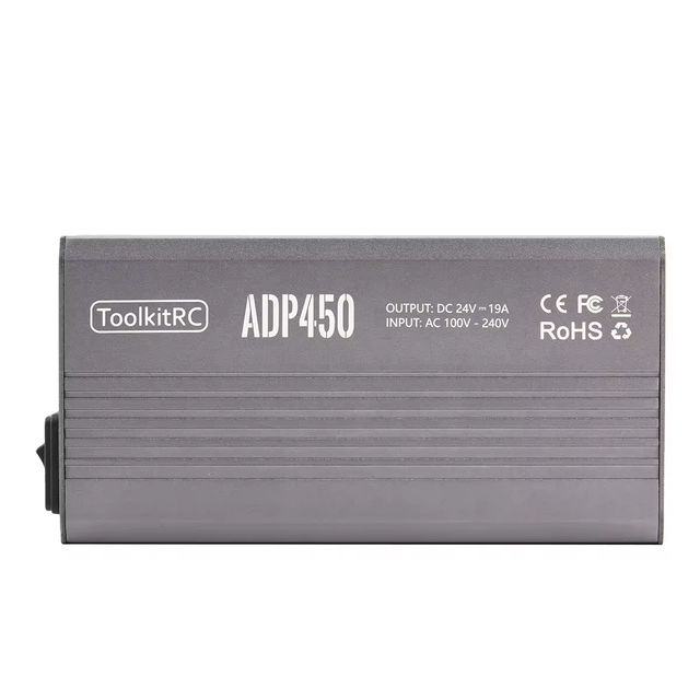 ToolkitRC ADP450 450W Power Supply Adapter XT60 24V19A AC Input 100-240V Plastic Battery Charger M8D/M6D/M8P/M9 Guangdong Made