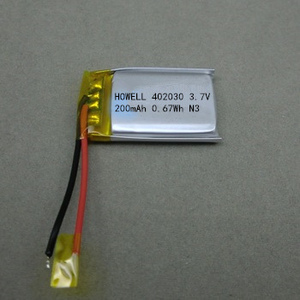 Hwe Custom Oplaadbare Lithium-Polymeerbatterij <span class=keywords><strong>3</strong></span>.7V 180Mah 402030 Goedkope Lipo-Batterijen - Product Image 5