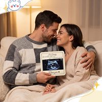 Cadre photo échographique en bois, boîte cadeau surprise, panneau d'annonce de naissance, révélation de sexe du bébé pour le mari, cadeau surprise pour papa de première fois