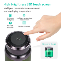 Bouteille d'eau isotherme Olerd Classic Portable 800 ml en acier inoxydable sans BPA avec couvercle à affichage LED de la température pour les professionnels