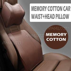Memory Foam Car Headrest <b>Pillow</b> Leather Seat Supports Sets Back Cushion Adjustment Auto Neck Rest Lumbar <b>Pillows</b> - Product Image 1