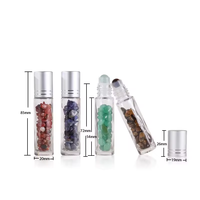 10ml 30ml 50ml Bouteille en verre vide Bouteille d'huile essentielle transparente Unique avec bille roulante en pierre précieuse de quartz