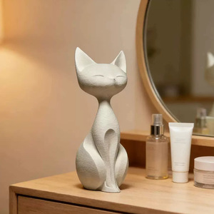 Statue de chat élégante en impression 3D, très vendue, décoration créative pour la maison ou le bureau, figurine créative, cadeau original - Product Image 3
