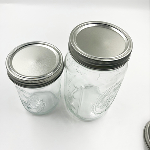 Canning jars glass 8oz smooth silver lid harvest guard canning lids
