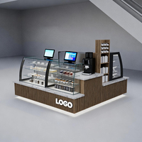 Stand de kiosque de machine à café de station alimentaire avec support de kiosque de machine à café en bois de désert de conception
