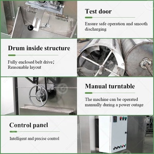 Miel Grain Noix Maison Commercial Cuisson Sésame Rotatif 3 Tambour Cacahuète Sable Chana Rôti Machine avec Vapeur - Product Image 5