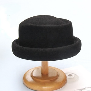 Ruột Phẳng Chính Thức Cổ Điển Màu Đen Có Thể Điều Chỉnh 100% Len <span class=keywords><strong>Floppy</strong></span> Boater Fedora Cảm Thấy Fedora Cảm Thấy Mũ Và Mũ Cho Phụ Nữ - Product Image 6