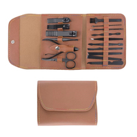 WELLFLYER MS-1229 Prix d'usine, 16 pièces, ensemble complet professionnel de manucure et pédicure, kit de soins des ongles en acier inoxydable, boîte pour soins personnels