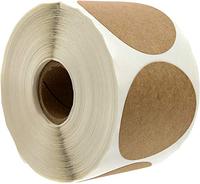 Natürliche Braune Kraftpapier-Rundaufkleber 500 pro Rolle Permanent Klebende Blanko-Organisationsetiketten