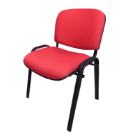 Chaise de visite empilable de haute qualité, siège et dossier sans accoudoirs en tissu, cadre en métal, table d'écriture personnalisée, table d'écriture réglable