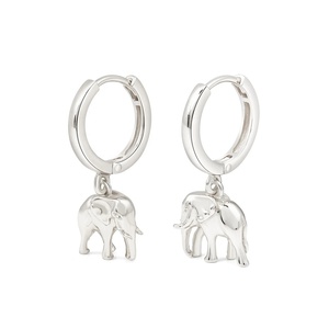 Bijoux Boucles <span class=keywords><strong>d</strong></span>'oreilles en <span class=keywords><strong>argent</strong></span> sterling 925 Fashion Plain Animal <span class=keywords><strong>Elephant</strong></span> Drop Hoop 2020 - Product Image 5