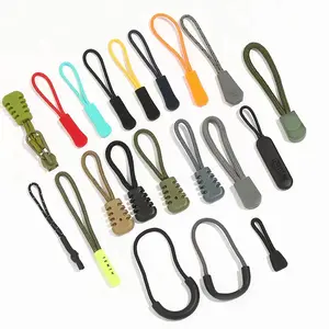 Custom 3D Silicone Zipper Head PVC Zipper Head Rubber Zipper Head Sliders With Wax Rope Sportswear