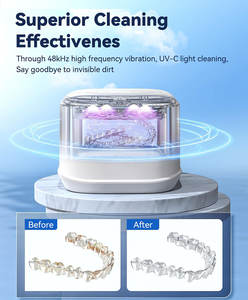 Yeni ev 48kHz yüksek ultrasonik frekans 48kHz yüksek ultrasonik takı diş fırçası temizleme makinesi UV lamba elektrikli açık - Product Image 5