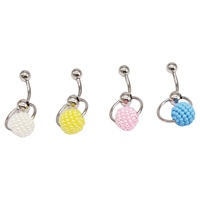 Gaby 316L bijoux de Piercing de corps de organes génitboule de perle rose Dangle VCH clitoris anneau de clitoris anneau de nombril