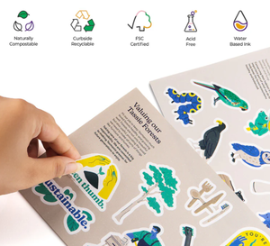 Pegatinas <span class=keywords><strong>Autoadhesivas</strong></span> de Papel Kraft con Purpurina Ecológicas Personalizadas con Gráficos de Animales - Product Image 3