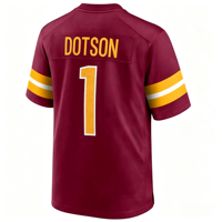 Jahitan Berkualitas Terbaik Dapat Disesuaikan # 5 DANIELS # 17 McLAURIN # 99 REMAJA # 1 DOTSON  Jersey Sepak Bola Amerika