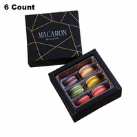 Boîte d'emballage personnalisée en papier pour Macaron, coffret noir pour aliments, biscuits, biscuits, gâteaux