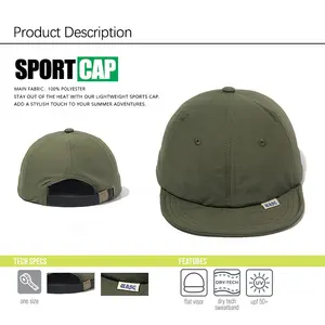 [빠른 건조] 경량 나일론 캠핑카 모자 커스텀 5 패널 패치 패턴 로고 스포츠 러닝 모자 스포츠 캠프 모자