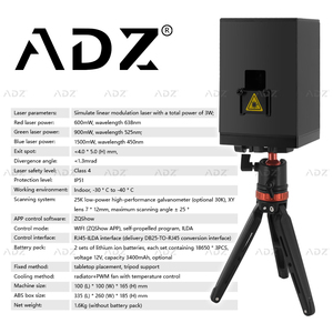 ADZ 3W Portable ILDA Laser Light Show RGBW Émission de couleur WiFi APP & DMX512 Contrôle DJ Laser extérieur avec longue durée de vie de la batterie - Product Image 3