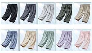 Pantalones de siete minutos de seda helada para hombre, pantalones de chándal informales holgados de sección delgada, de secado rápido y transpirables de talla grande 2024, verano 2227 - Product Image 3