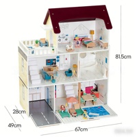 Villa miniature en bois pour poupées, modèle de maison de poupée, vente en gros, pour enfants de 2 à 13 ans, jouet DIY unisexe