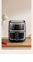 Four à friteuse à air numérique intelligent à grande capacité avec double panier, design moderne en aluminium carré, écran LCD, cuisson rapide
