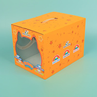 Cajas de Embalaje Reutilizables con Logotipo Personalizado, Cajas de Regalo Plegables con Ventana Transparente de PVC para Embalaje Temático de Regalos