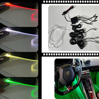 Nouveau kit de bande LED néon RVB 12V décoration d'éclairage ambiant intérieur de voiture avec accessoires en fibre optique acrylique