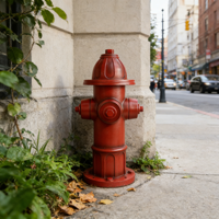 Décoration en résine d'hydrant rouge vif, ornement de jardin réaliste de style urbain, accent audacieux pour la cour/le patio extérieur