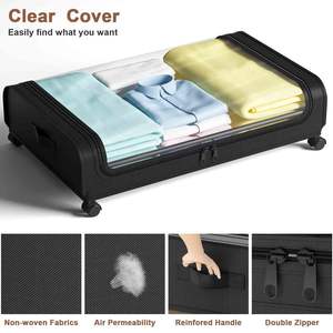 <b>Underbed</b> <b>Storage</b> Cart Large Capacity Dust-proof Non-woven <b>Fabric</b> Clothing Sorting <b>Storage</b> Rack - Product Image 4