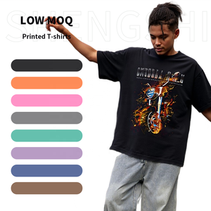 SHENGSHI T-shirt Vintage pour Homme Pigment Wash Relaxed O-neck 320g Custom Soft Trends Work With Custom Print Bulk Tee Bulk for Team - Product Image 1
