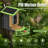 Caméra pour mangeoire à oiseaux avec objectif WiFi 4MP, matériau ABS, partage multi-appareils, stockage cloud, alimentation solaire