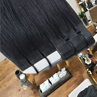 Extensions de cheveux à la kératine, cheveux indiens vierges Remy double trame, cuticules alignées, style lisse, teintes, 20 pouces, fabrication mécanique, vente chaude